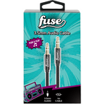 Black 1m Audio Cable, 3.5mm Aux Jack, Tangle-Free Flat Cord