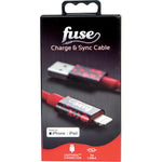 1m Fuse Soft Touch Lightning Cable with Metal Housing. Compatible with Apple