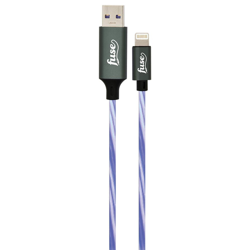 Flash Cable Usb Lightning to USB A Light Up Flashing Cables 1m - Blue | Fuse Audio
